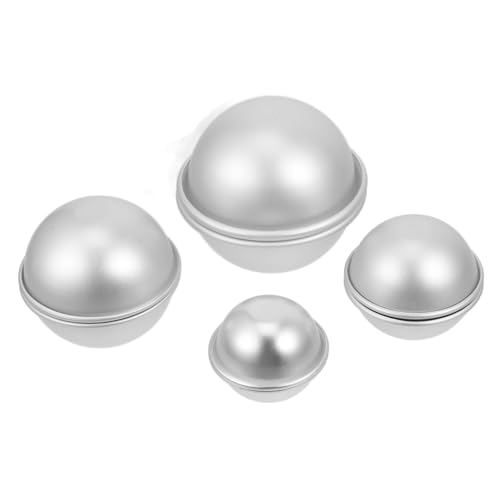 Holibanna 4 Paare Backform Halbkugel-badeform Hälfte Geformt Badesalz Schimmel Halbe Kugelform Kugelförmig Klein Diy Halbkugelform Halbkugelig Aluminiumlegierung Silver von Holibanna