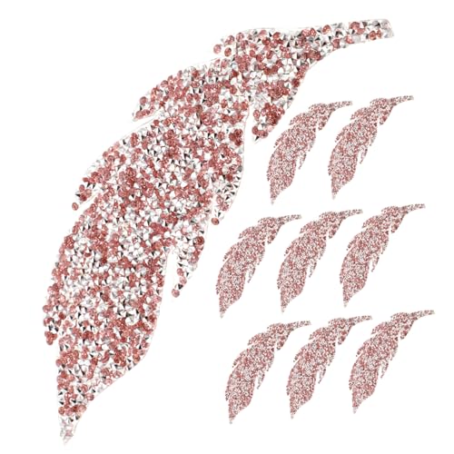 Holibanna 4 Paare Strasspatch abriebfeste Kleidungsflicken zarte Kleiderflicken bestickt kleine Hutaufnäher kleine Fellflecken Kleiderflicken selber machen Strasssteine Rosa von Holibanna