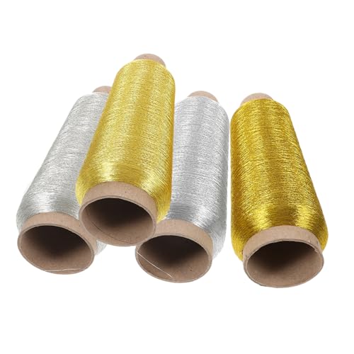 Holibanna 4 Rollen Diy Nähfäden Metallische Stickgarn für Handarbeiten Kreuzstich Nähprojekte Vielfältige Farben für Bastelarbeiten von Holibanna