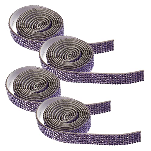 Holibanna 4 Rollen Diy Strass Applikation Selbstklebende Glitzer Rhinestones für Brautgürtel Abendkleider Hochzeitsaccessoires Breit Traumhaftem Dekoration für Kleidung und Bastelprojekte von Holibanna