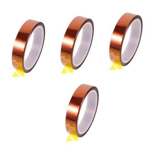 Holibanna 4 Rollen Hochtemperaturbeständiges Klebeband für Wärmeübertragungsband Starkes Band Hochtemperaturbänder hitzebeständiges Isolierband Polymerfolie aus Polyimid von Holibanna