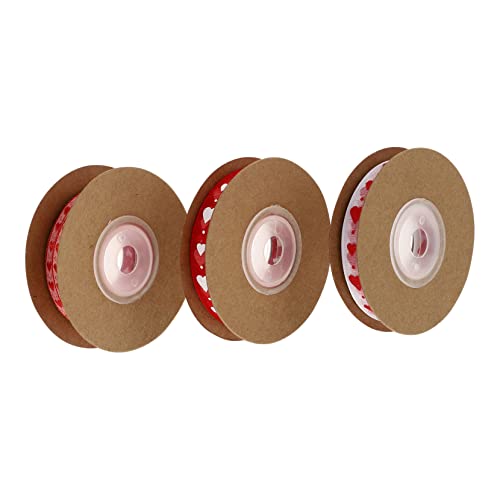 Holibanna 4 Rollen Liebe gedrucktes Weben Party Herzen Valentines Dekoration Pastell Verpackungsband Herz Valentinsband basteln Valentinstagsband Bänder zum Basteln Herzmusterband Polyester von Holibanna