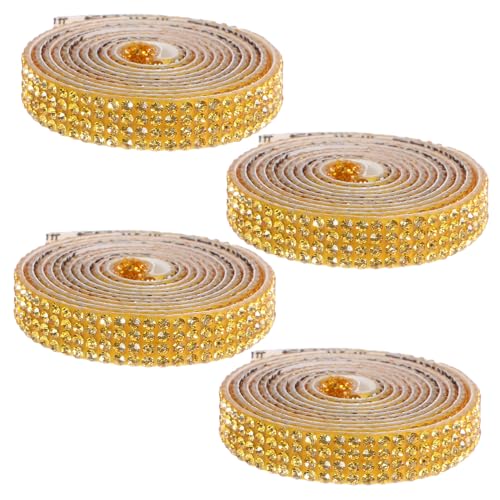 Holibanna 4 Rollen Selbstklebendes Strassband Breit pro Rolle Bling Glitzerband für DIY Schmuck Geschenkverpackung Bekleidung und Bastelarbeiten Farbecht Langlebig Vielseitig Einsetzbar von Holibanna