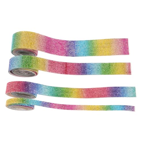 Holibanna 4 Rollen Selbstklebendes Strassband DIY Kristall Glitzerband in Breiten Flexible Dekoration für Hochzeit Party Basteln Geschenkverpackung Langlebig und Einfach Zuschneidbar von Holibanna