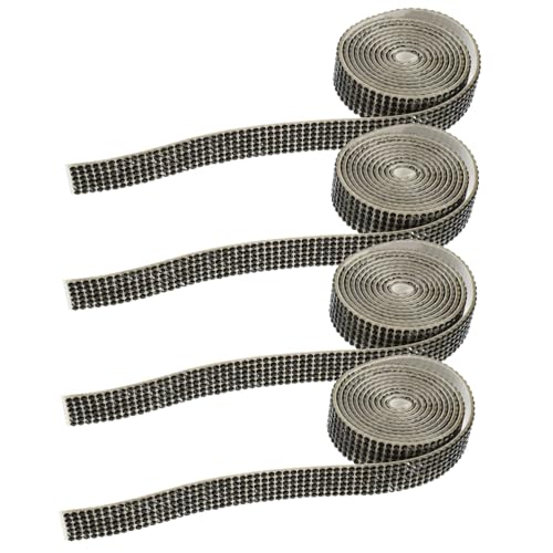 Holibanna 4 Rollen Strass Applikationen Gürtel DIY Glitzer Patches zum Aufbügeln Hochzeit Kleid Dekoration Reihig Breit Schwarz Langlebige Strasssteine für Festliche Kleidung von Holibanna