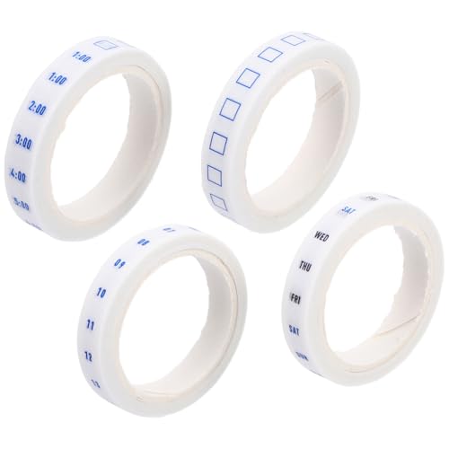 Holibanna 4 Rollen Washi Tape Set Zeitplaner Klebeband für Effiziente Organisation und Scrapbooking Dekorativ Beschreibbar für DIY Projekte und Kalendergestaltung von Holibanna
