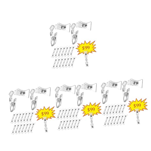 Holibanna 4 Sätze Doppelseitige Transparente Clips Preisschildhalter Für Werbung Und Schilder Für Supermärkte Und Zuhause Platzsparend Und Praktisch 20 Stück * 4 von Holibanna