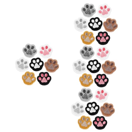 Holibanna 4 Sätze Hundepfoten Patch Pfotenabdruckflecken Hundepflaster Nähen Farbig Selbstklebende Pfoten-nähflicken Hüte Pfotenmusterflecken Gestickte Applikationen Polyester 7 Stücke * 4 von Holibanna