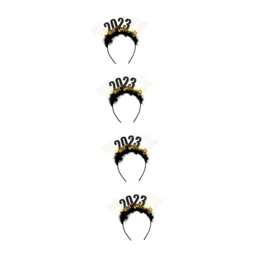 Holibanna 4 Stück 2023 Neujahrsstirnband Neues Jahr Kopf Bopper Party-Stirnband Haarband Mit Buchstaben 2023 Haarreifen Für Die Neujahrsparty 2023 Haarschmuck Hut Weihnachten Plastik Student von Holibanna