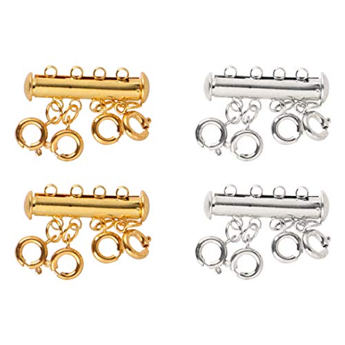 Holibanna 4 Stück DIY Schmuckzubehör Magnetische Verbindungsverschlüsse für Mehrlagige Leichte Kupfer Buckles für Damen und Herren Einfach zu Öffnende und Schließende Schließe für Armbänder von Holibanna