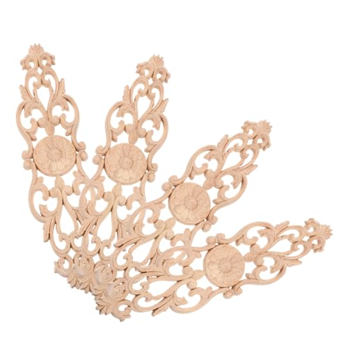 Holibanna 4 Stück Dekorative Accessoires aus Holzschnitzerei Möbel unbemalt modern Dekorationen aus Holz geschnitzte Applikationen Holzgeschnitztes Schnitzapplikationsdekor Holibanna 4 Stück Dekorative Accessoires aus Holzschnitzerei Möbel unbemalt modern Dekorationen aus Holz geschnitzte Applikationen Holzgeschnitztes Schnitzapplikationsdekor von Holibanna