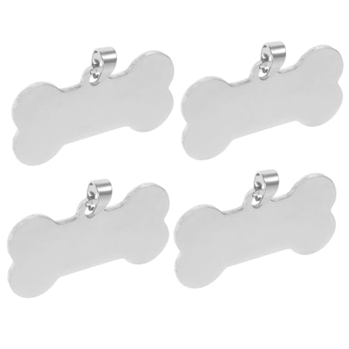 Holibanna 4 Stück Edelstahl Namensschildanhänger Für Haustiere Edelstahl Stempelanhänger Blanker Namensanhänger Schmuckherstellung Gravurprodukte Hundeanhänger Anhängerrohlinge von Holibanna