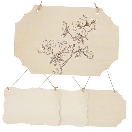 Holibanna 4 Stück Holzschild Unlackierte Holzplaketten für Bastelprojekte Vielseitige Wanddekoration Blanko Holzschilder zum Bemalen Gravieren und Gestalten für Heimwerker und Holibanna 4 Stück Holzschild Unlackierte Holzplaketten für Bastelprojekte Vielseitige Wanddekoration Blanko Holzschilder zum Bemalen Gravieren und Gestalten für Heimwerker und von Holibanna