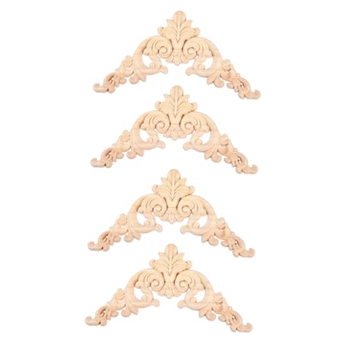Holibanna 4 Stück Holzverzierungen Unbehandelte Holz Applikationen für Möbel Türen Schränke Dekorative Elemente für Moderne und Klassische Einrichtung Holibanna 4 Stück Holzverzierungen Unbehandelte Holz Applikationen für Möbel Türen Schränke Dekorative Elemente für Moderne und Klassische Einrichtung von Holibanna