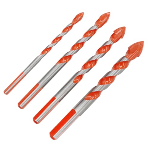 Holibanna 4 Stück Lochöffner-set Mauerwerk Porzellan Wand Handhaben Fliesenlochöffner Bohrer Mit Hartmetallspitze Bohrer Mit Sechskantgriff Dreiecksbohrer Orange von Holibanna