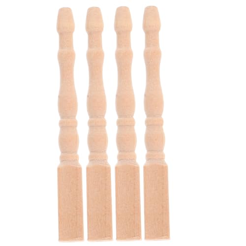 Holibanna 4 Stück Mini Tischbeine Miniatur Tischbeine Aus Holz Miniatur Holzmöbel Puppenhaus Möbelbeschläge Miniatur Puppenhaus Möbelbeschläge Mikro Landschaftsdekor Beige Birke von Holibanna