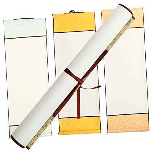 Holibanna 4 Stück Multifunktionale Leere Kalligraphie für Chinesische Malerei Hochwertiges Leeres Kalligraphie Papier mit Aufhängung für Kunstwerke und Dekoration von Holibanna