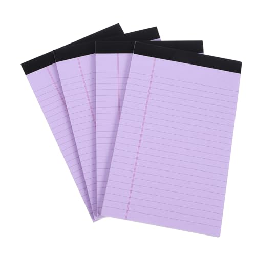 Holibanna 4 Stück Notizbuch Eng Tragbar Schreibwaren Büro Legal Gefüttert Memorandum Notizbilder Regiert Kariert Unterlage Memo -pad Pukka Süße Notizbücher Für Die Schule Papier Violett von Holibanna