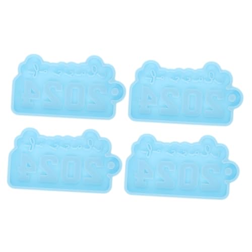Holibanna 4 Stück Schlüsselanhänger grad Schlüsselbundformen Schlüsselbundschimmel Basteln Handwerk Kette Giessform Silikon Silikonformen Formen für Epoxidharz DIY Bastelform Kieselgel Blau von Holibanna