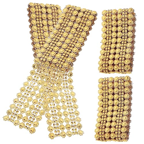 Holibanna 4 Stück Sonnenblumenschmuck nähen Hochzeit trimmen Blau Zubehör verschleißfester Handwerksbesatz gearbeitete Zierleiste Kleidung Accessoire Multifunktionsleiste Plastik Golden von Holibanna