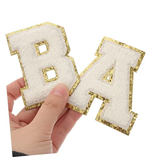 Holibanna 4 Stück Teiliges Bestickte Bügelflicken Buchstaben Patches Strapazierfähig und Hautfreundlich zum Aufbügeln und Reparieren von Kleidung Wie Jeans Shirts und DIY Bekleidung von Holibanna