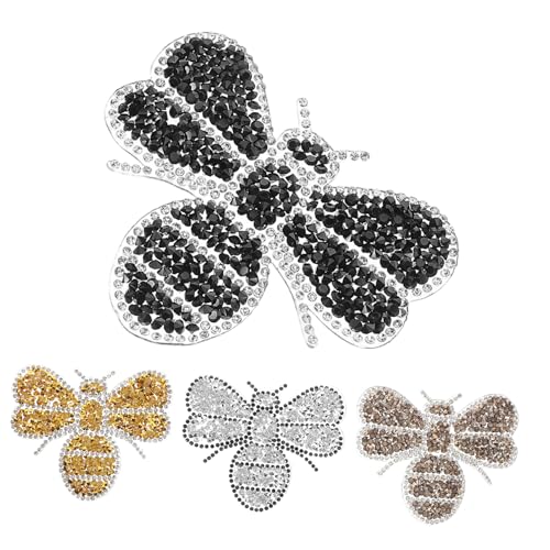 Holibanna 4 Stück Teiliges Bienen Strass Aufbügelbare Patches Glitzernde Applikationen Für Kleidung Schuhe Taschen DIY Dekoration Robust Langlebig Gold Schwarz Silber Holibanna 4 Stück Teiliges Bienen Strass Aufbügelbare Patches Glitzernde Applikationen Für Kleidung Schuhe Taschen DIY Dekoration Robust Langlebig Gold Schwarz Silber von Holibanna