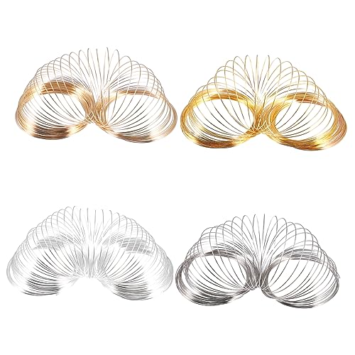Holibanna 4 Stück Teiliges Diy Metallring Zubehör für Schmuckherstellung Handgemachte Drahtkreise für Armbänder und Anhänger für Kreative Projekte Weiß Silber Gold und Gold von Holibanna