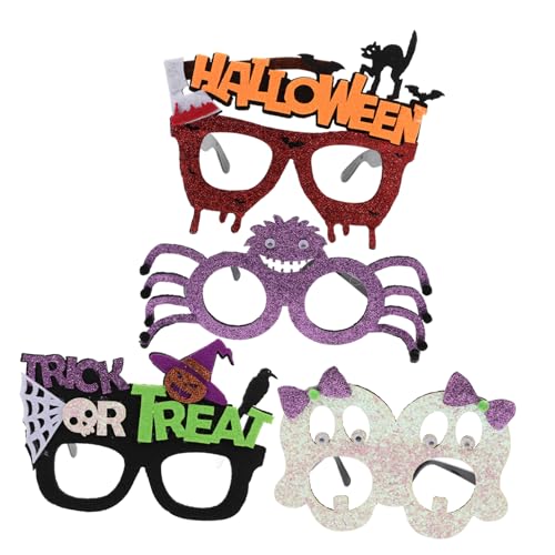 Holibanna 4 Stück Teiliges Halloween Partybrillen mit Einzigartigen Halloween Motiven Leicht zu Tragen für Kostümpartys und Festliche Feiern Besondere Brillen und Themenfeste von Holibanna