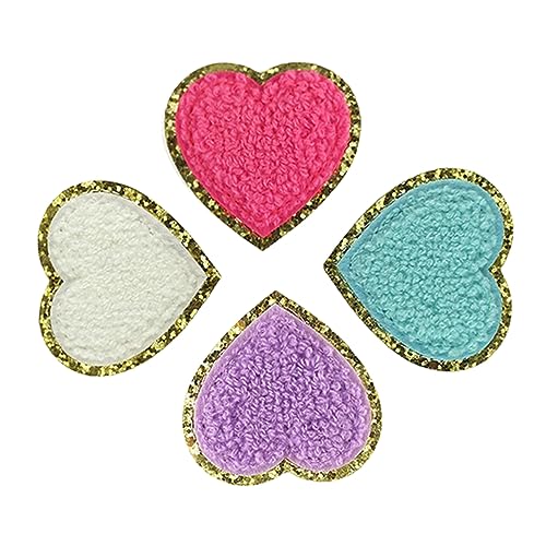 Holibanna 4 Stück Teiliges Herz Patches Polyester Multifunktionale Aufnäher für Kleidung Jacken und Hüte Zufällige Farben für DIY Projekte Dekoration von Taschen Zufällige Zufällige Farbe von Holibanna