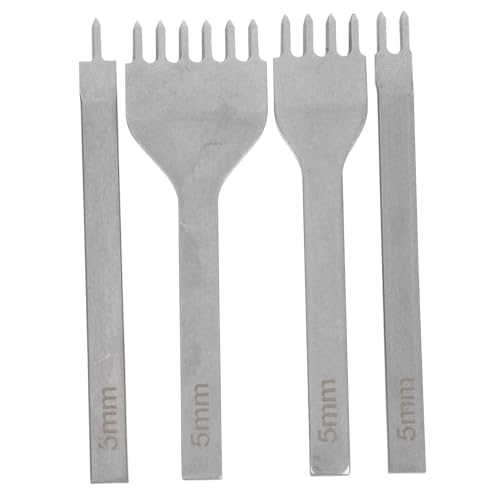 Holibanna 4 Stück Teiliges Leder Lochstanzer aus Stahl Präziser Runder Locher für DIY Lederarbeiten Verstellbare Stichtiefe Geeignet für Gürtel Riemen und Handwerksprojekte von Holibanna