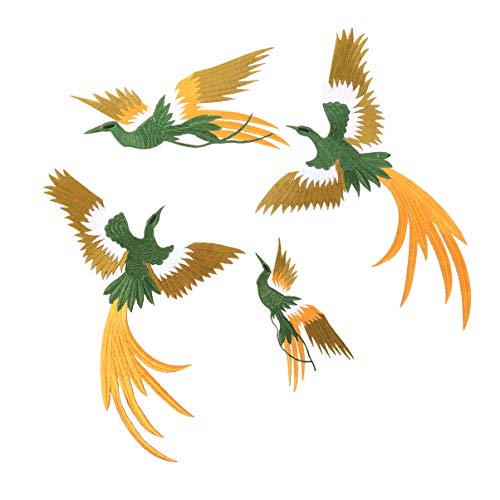 Holibanna 4 Stück Teiliges Phoenix Vogel Stickerei Patches Handgefertigte Applikationen für DIY Kleidung Dekoration und Reparatur von Cheongsam Kleidern und Röcken von Holibanna