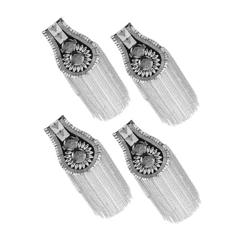 Holibanna 4 Stück Teiliges Punk Schulter Accessoires mit Quasten und Nieten Dekorative Fransen Schulterbroschen für Jacken und Kostüme Einfach Anzubringen Modischer Look für Bühne und Alltag von Holibanna