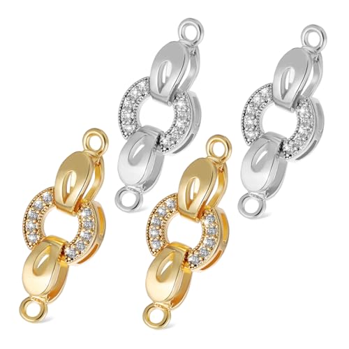 Holibanna 4 Stück Teiliges Schmuckverschluss Kupfer mit Gold Silber elektroplattierung Einzigartige Ketten Armbandverschlüsse Einfaches Verbinden für DIY Halsketten und Armbänder Holibanna 4 Stück Teiliges Schmuckverschluss Kupfer mit Gold Silber elektroplattierung Einzigartige Ketten Armbandverschlüsse Einfaches Verbinden für DIY Halsketten und Armbänder von Holibanna
