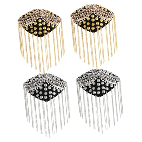 Holibanna 4 Stück Teiliges Schulterepaulettenset mit Metallquasten Punk Stil Gold und Silberfarbene Modische Schulterbretter Handgefertigte Perlen und Nietenverzierung Vielseitiges Holibanna 4 Stück Teiliges Schulterepaulettenset mit Metallquasten Punk Stil Gold und Silberfarbene Modische Schulterbretter Handgefertigte Perlen und Nietenverzierung Vielseitiges von Holibanna