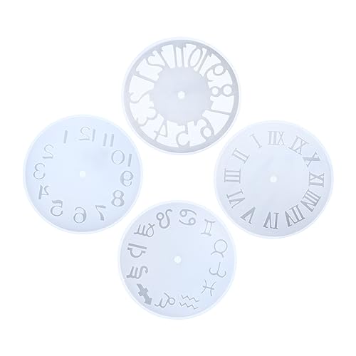 Holibanna 4 Stück Teiliges Silikon Uhr Formen für DIY Epoxidharz Gussformen mit Römischen und Arabischen Ziffern für Heimdekoration und Kreative Bastelprojekte von Holibanna