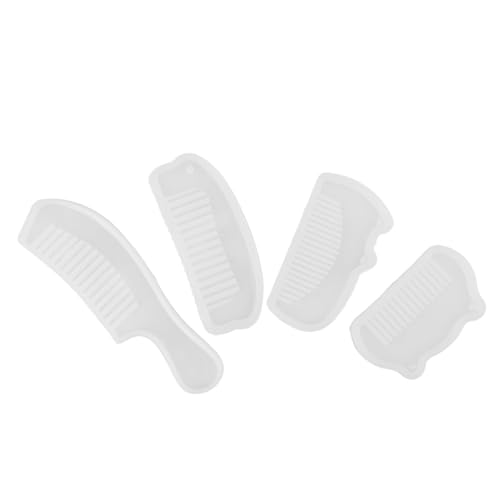 Holibanna 4 Stück Teiliges Transparente Silikonformen für Epoxidharz Langlebige Wiederverwendbare Resin-gießformen mit Antihaft-oberfläche für DIY Haarkämme Schmuckherstellung und Kreative von Holibanna