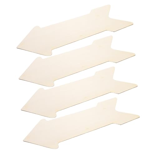 Holibanna 4 Stück Teiliges Unbehandelte Holzpfeile Dicke Stabile Holzscheiben für DIY Bastelarbeiten Natürliche Holzfarbe Glatte Oberfläche zum Bemalen und Beschriften Vielseitige von Holibanna