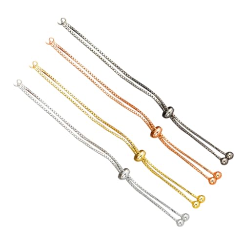 Holibanna 4 Stück Teiliges Verstellbares Armband mit Halbfertige Handkette aus Messing Langlebig Goldfarben Weißgoldfarben Rosegoldfarben und Schwarz für DIY Schmuckherstellung und Damen Holibanna 4 Stück Teiliges Verstellbares Armband mit Halbfertige Handkette aus Messing Langlebig Goldfarben Weißgoldfarben Rosegoldfarben und Schwarz für DIY Schmuckherstellung und Damen von Holibanna