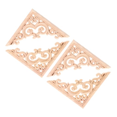 Holibanna 4 Stück Unlackierte Holzornamente Holzapplikationen für Möbel DIY Schrank Tür Verzierung Vintage Holzapplique Naturholz Farbe Holzdekor Wohnzimmer Holibanna 4 Stück Unlackierte Holzornamente Holzapplikationen für Möbel DIY Schrank Tür Verzierung Vintage Holzapplique Naturholz Farbe Holzdekor Wohnzimmer von Holibanna