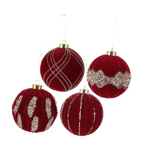 Holibanna 4 Stück Velours Weihnachtsbaum Ornament Kugeln Rote Glitzer Dekorationskugeln Shatterproof für DIY Bastelprojekte und Festliche Anlässe Holibanna 4 Stück Velours Weihnachtsbaum Ornament Kugeln Rote Glitzer Dekorationskugeln Shatterproof für DIY Bastelprojekte und Festliche Anlässe von Holibanna