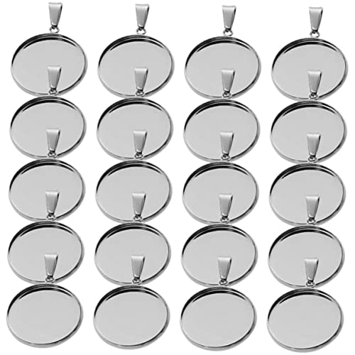 Holibanna 40 Stück Anhänger Aus Edelstahl Reiz Schmuck Making Kit Runden Einfassungen Für Die Schmuckherstellung Schmuckhalter Anhänger Für Schmuckherstellung Rostfreier Stahl Silber von Holibanna