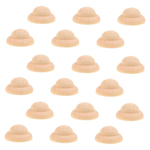 Holibanna 40 Stück DIY Holzpuppen Hut Unvollendete Holz Minihüte zum Basteln Kreative und Spielmöglichkeiten für Zubehör für Puppenspiel und Dekoration von Holibanna