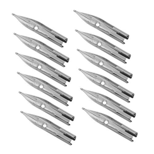 Holibanna 40 Stück Dip-Stift Stiftspitzen aus Metall Ersatzfedern für Füllfederhalter Füllfederhalterspitze Füllfederhalter zum Schreiben Universal-Füllhalterspitzen Silver von Holibanna