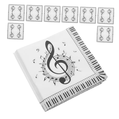 Holibanna 40 Stück Gästeservietten Aus Seidenpapier Mit Musiknoten Musikdekorationen Feiertags Party Servietten Tischservietten Servietten In Musiknotenform Quadratische Servietten von Holibanna