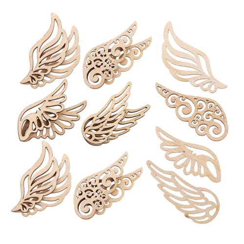 Holibanna 40 Stück Holzflügel Leere Holzflügel Ausschnitte für Diy Bastelprojekte Handmalerei Dekoration Rustikaler Look für Zuhause Feste von Holibanna
