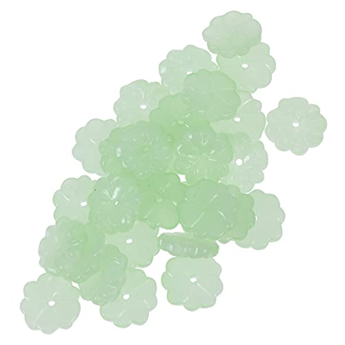Holibanna 40 Stück Petal Design Glasperlen Set DIY Bastelmaterial für Schmuckherstellung und Haaraccessoires Zartem Grün für Kreative Projekte und Kinderhandwerk von Holibanna
