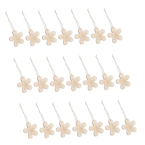 Holibanna 40 Stück Teiliges Blumenförmiges Holzscheiben Unfertige Holzblumen Holzstücke zum Bemalen Basteln DIY Kreativ Dekoration Zubehör von Holibanna