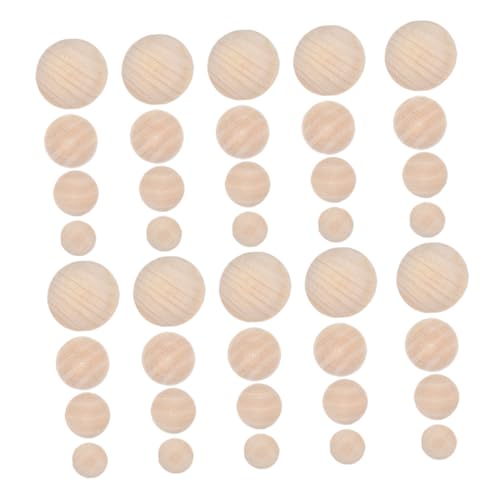 Holibanna 40 Stück Teiliges Halbrunde Holzhalbkugeln Naturbelassen für DIY Bastelprojekte Holzperlen zum Bemalen und Dekorieren Sicher mit Glatten Kanten von Holibanna