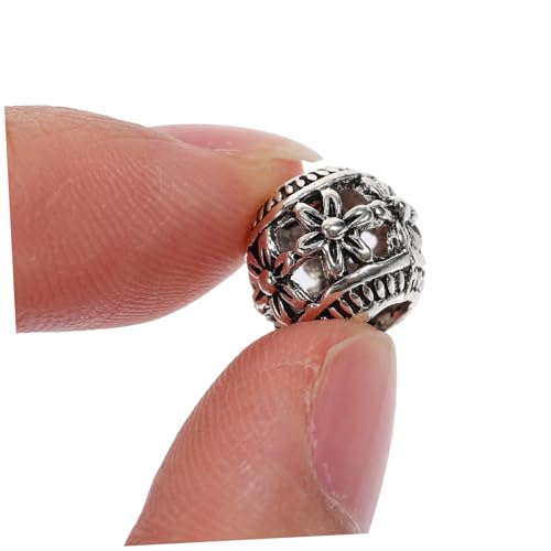 Holibanna 40 Stück Teiliges Metallperlen Hohlrundperlen mit Großem für Schmuckherstellung Vintage Zwischenperlen zum Auffädeln Dekorative Armbandperlen für DIY Bastelprojekte von Holibanna