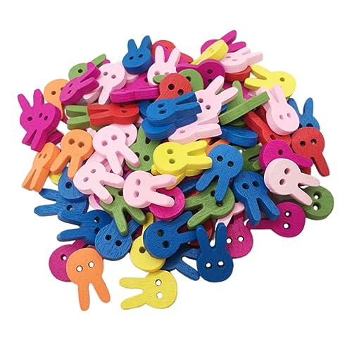 Holibanna 400Stücke Kaninchen Holzknöpfe DIY Nähknöpfe Gemischte Designs für Bastelprojekte zum Stricken Scrapbooking und Dekorieren von Kleidung Taschen von Holibanna